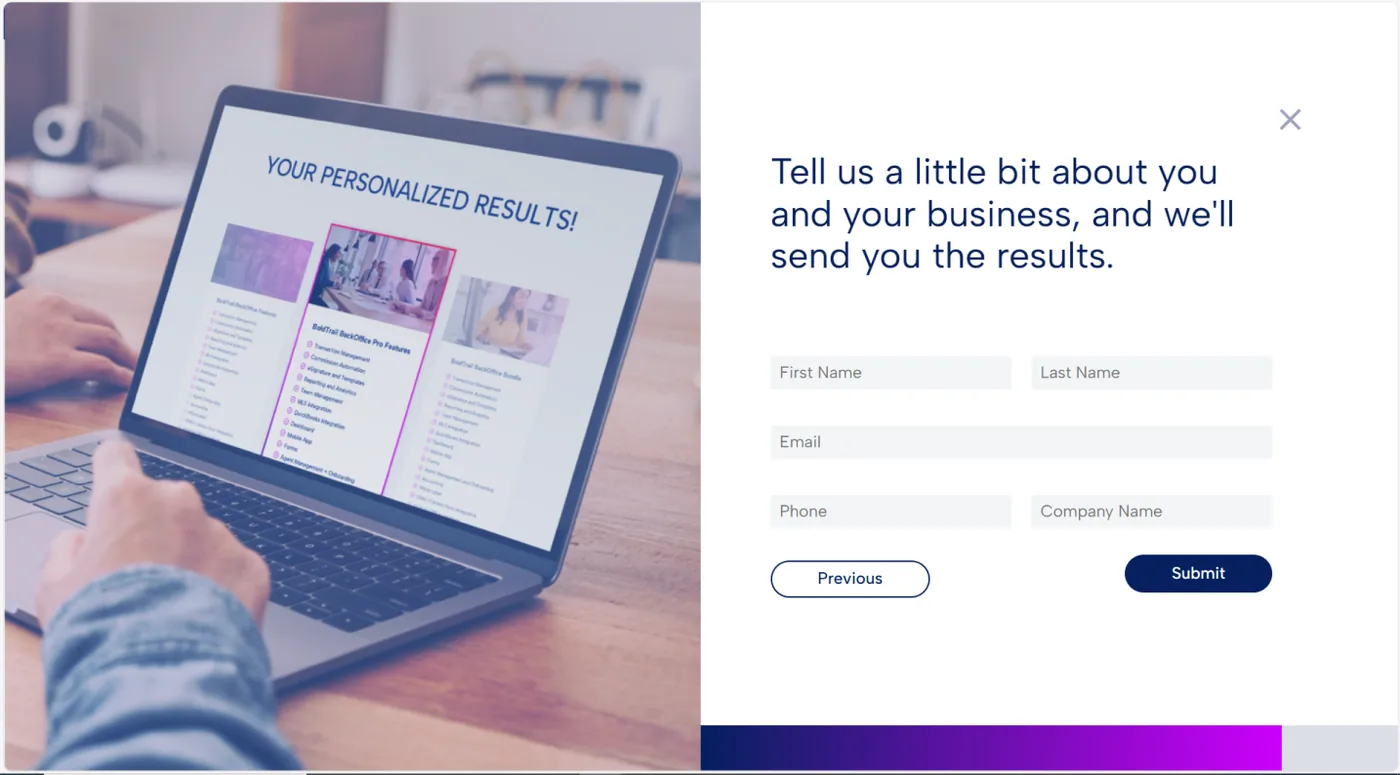 BoldTrail — Staged lead capture