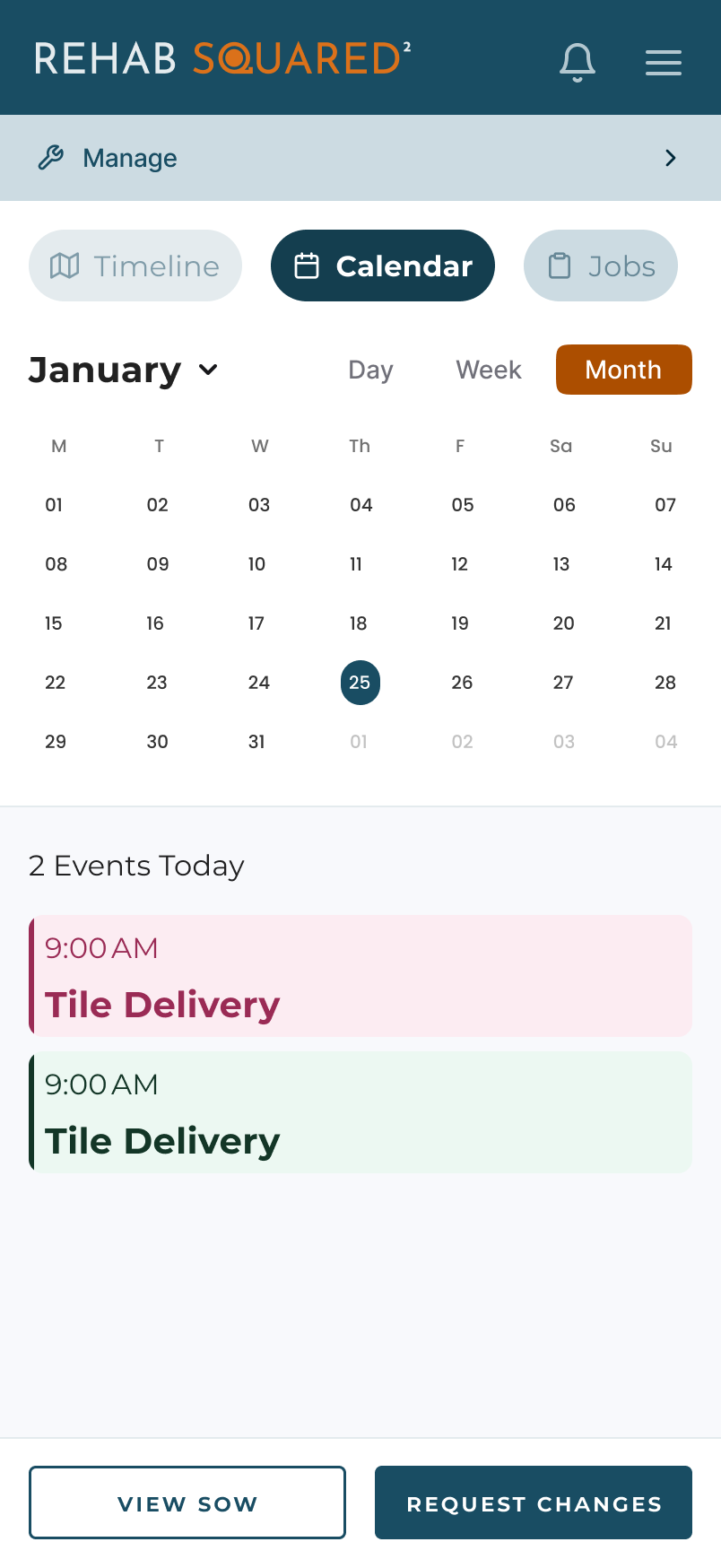 Activity history / calendar